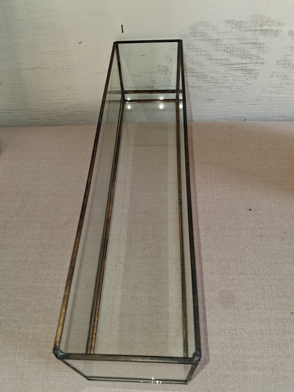 Glass Rectangular Vanity Tray - Brass Frame - Home Bath